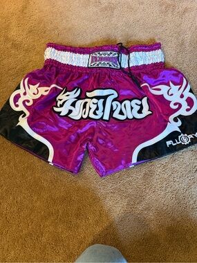 Women’s Pink Fluory Muay Thai Boxing Shorts